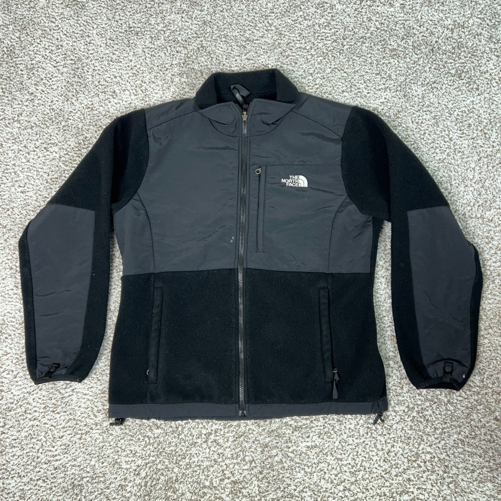 North Face Jacket Womens Large Black Outdoor Fleece Full Zip Denali Windbreaker